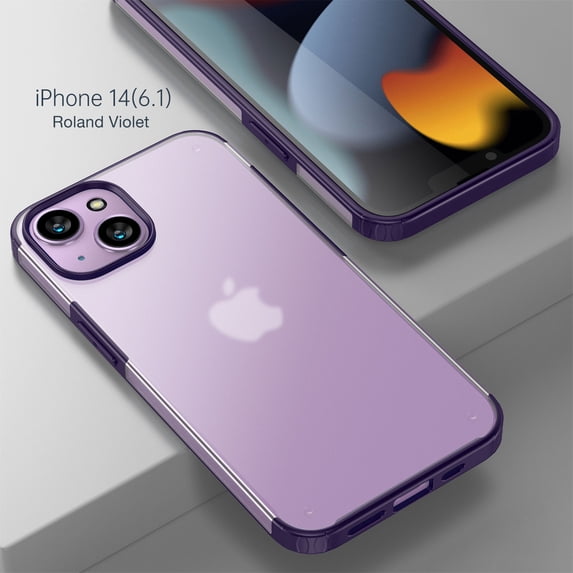 SaniMore for iPhone 14 6.1" 2022 Case, Wear-resistant Frosted PC Backplane & Shockproof Soft TPU Bumper Anti-fall Anti-scratch Thin Lightweight Cover for iPhone 14 6.1" 2022, Purple