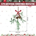 thumbnail image 2 of Dalrosia Christmas Artificial Mistletoe Ornament with Red Bow Christmas Hanging Mistletoe Decoration Bouquet Floral Natural Pine Cones Holiday Decoration Ornament Bouquet, 2 of 6