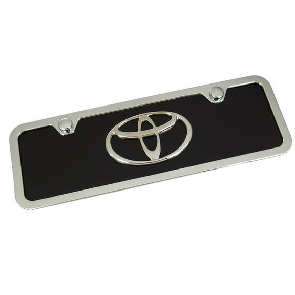 Toyota Logo Mini License Plate Kit (Chrome on Black)