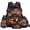 American Flag Flame Farm Tractor, variant on Lightning Wolf Boys Backpack Lunchbox Set, 4Pcs with Lunch Box and Water Bottle Bag, Adjustable Straps Large Capacity Daypack for Middle School Hiking