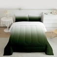 thumbnail image 2 of jejeloiu Modern Minimalist Style Bedding Comforter Set,Abstract Geometric Twin Comforter Sets,Gradient Green White Bedding Set For Men Women,Super Cozy Room Decor Reversible,2-Piece, 2 of 8