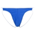 thumbnail image 2 of TANBOM Men's Low Rise Tagless Pouch Design Breathable Thong Underwear, Blue, 1-Pack, L, 2 of 9