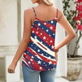 thumbnail image 5 of 4th Of July Tank Tops Women Patriotic Star Print Sleeveless Square Neck Spaghetti Strap Cami Tops Celebration Stretchy Summer Travel Tops,L,#01 Watermelon Red, 5 of 5