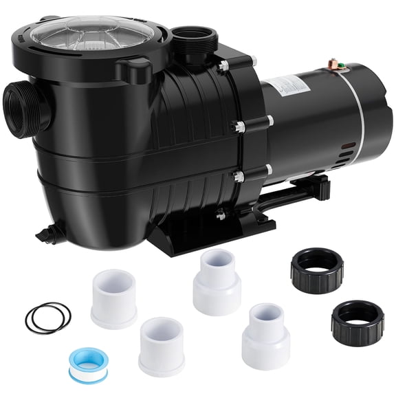 LANCHEZ In/Above Ground Pool Pump, High Flow (Variable Speed, 1.5 HP, 6300 GPH, 115V)