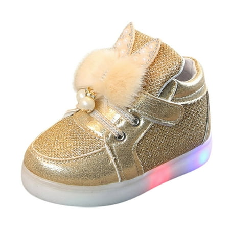 

Aoochasliy Winter Toddler Shoes Christmas Clearance Toddler Infant Kids Baby Girls Cartoon Rabbit LED Luminous Sport Shoes Sneakers