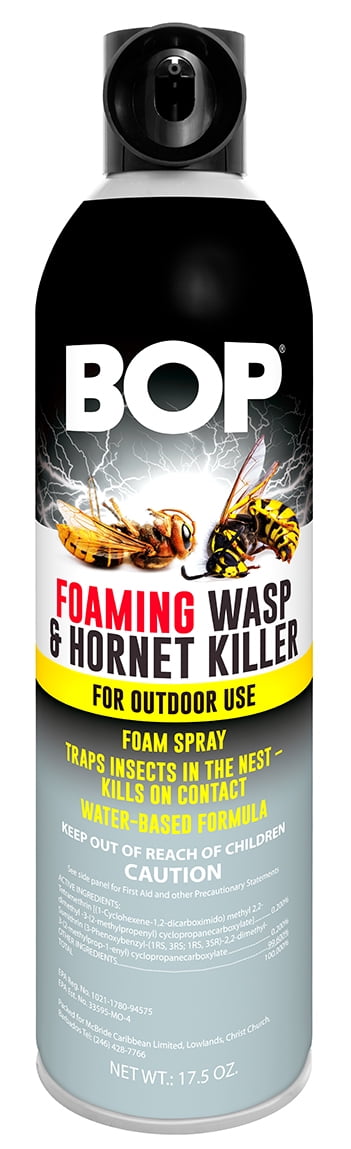 BOP Foaming Wasp and Hornet Killer, 17.5 oz, Easy To Use Pest Control Spray, Kills Bugs On Contact And Keeps Your Home Insect Free, Indoor/Outdoor Use For Quick Results