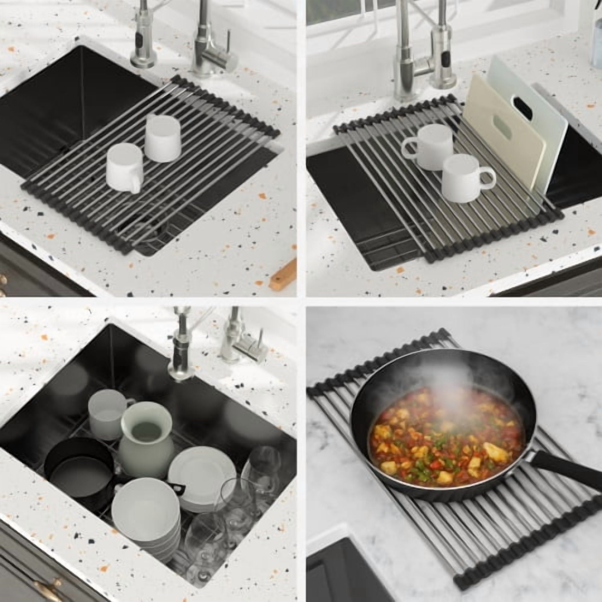 24-in Undermount Laundry Sink Gunmetal Black 16 Gauge Stainless Steel Deep Single Bowl Utility Sink for Laundry Room Kitchen And Pet Wash