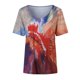 thumbnail image 3 of Gibobby Camiseta con cuello en V para mujer Camiseta suelta informal con cuello en V para mujer, blusa manga corta con estampado(Rojo,G), 3 of 5