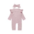 thumbnail image 5 of LAPAKIDS Newborn Baby Girls Clothes Outfits Ruffle Jumpsuit Playsuit Romper 2PCS Set 18-24 Months, 5 of 5