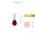 thumbnail image 4 of Angara Natural Ruby Teardrop Pendant Necklace for Women in 14K Yellow Gold (Size-6x4mm) - July Birthstone Jewelry | Ruby V-Bale Pendant, 4 of 9