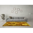 thumbnail image 3 of Ahgly Company Machine Washable Indoor Rectangle Patchwork Yellow Transitional Area Rugs, 8' x 12', 3 of 4