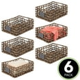 thumbnail image 2 of mDesign Water Hyacinth Open Weave Basket, Chalkboard Label, 6 Pack, Brown Wash, 2 of 8