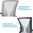 thumbnail image 5 of Homall Mid Back Office Chair Computer Ergonomic Mesh Chair Adjustable Mesh Chair with Armrest, Gray, 5 of 7