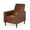 Cognac Brown/Dark Espresso, variant on Mason Mid Century Modern Button Tufted Recliner, Light Gray Tweed Fabric and Dark Espresso