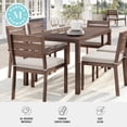 thumbnail image 5 of Martha Stewart 62" Indoor-Outdoor Patio Table with Brown Brushed Woodgrain Aluminum Finish, 5 of 11