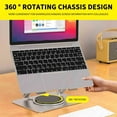 thumbnail image 7 of Loyerfyivos Adjustable Laptop Stand Ergonomic Computer Riser Aluminum Laptop Stand for Desk Portable Notebook Stand Laptop Riser Holder Compatible Laptops Tablets, Silver, 7 of 7