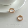 thumbnail image 2 of Faty-T 14k Gold Plated Hollow Interlocking Geometric Small Huggie Hoop Earrings for Women Daily Wear Fashion Jewelry, 2 of 7