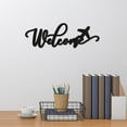 thumbnail image 6 of Word Cutout Sign Welcome Wood Wall Decor Letter Sculpture Aircraft Welcome Sign Black Wooden Laser Unfinished Slices Crafts DIY Wall Home Ornaments Art Decor for Personalized 11.3x4Inch, 6 of 6