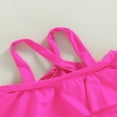 thumbnail image 4 of Toddler Baby Girls One-Piece Solid Color Swimsuit Off Shoulder Sleeveless Ruffle Bathing Suit, 4 of 6