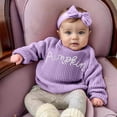 thumbnail image 4 of KPOPLK Baby Toddler Kids Girl Sweaters Long Sleeve Letter Embroidery Knit Pullover Toddler Tops 6 9 12 18 24 Months 2T 3T 4T,Size 12-18 Months, 4 of 6