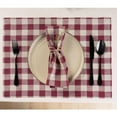 thumbnail image 5 of Set of 4 Pure Linen Burgundy and Natural Placemats 14 x 19 Inch – Morgan Check, Handcrafted, 5 of 6