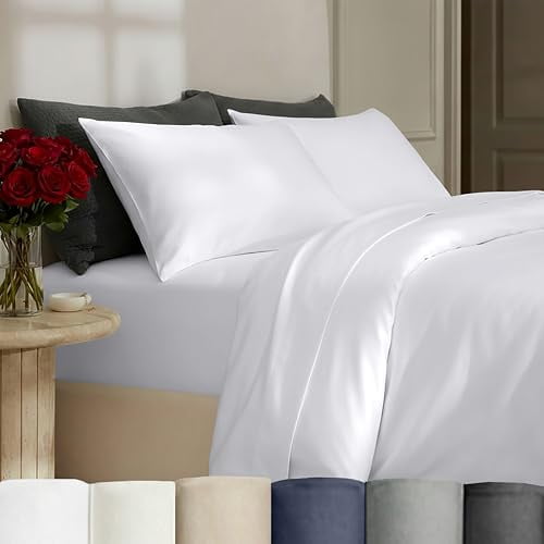 California Design Den 3 Piece King Size Duvet Cover Set, 400 Thread Count 100% Cotton Sateen, Soft Luxury Sateen Weave Comforter Cover and Two Pillow
