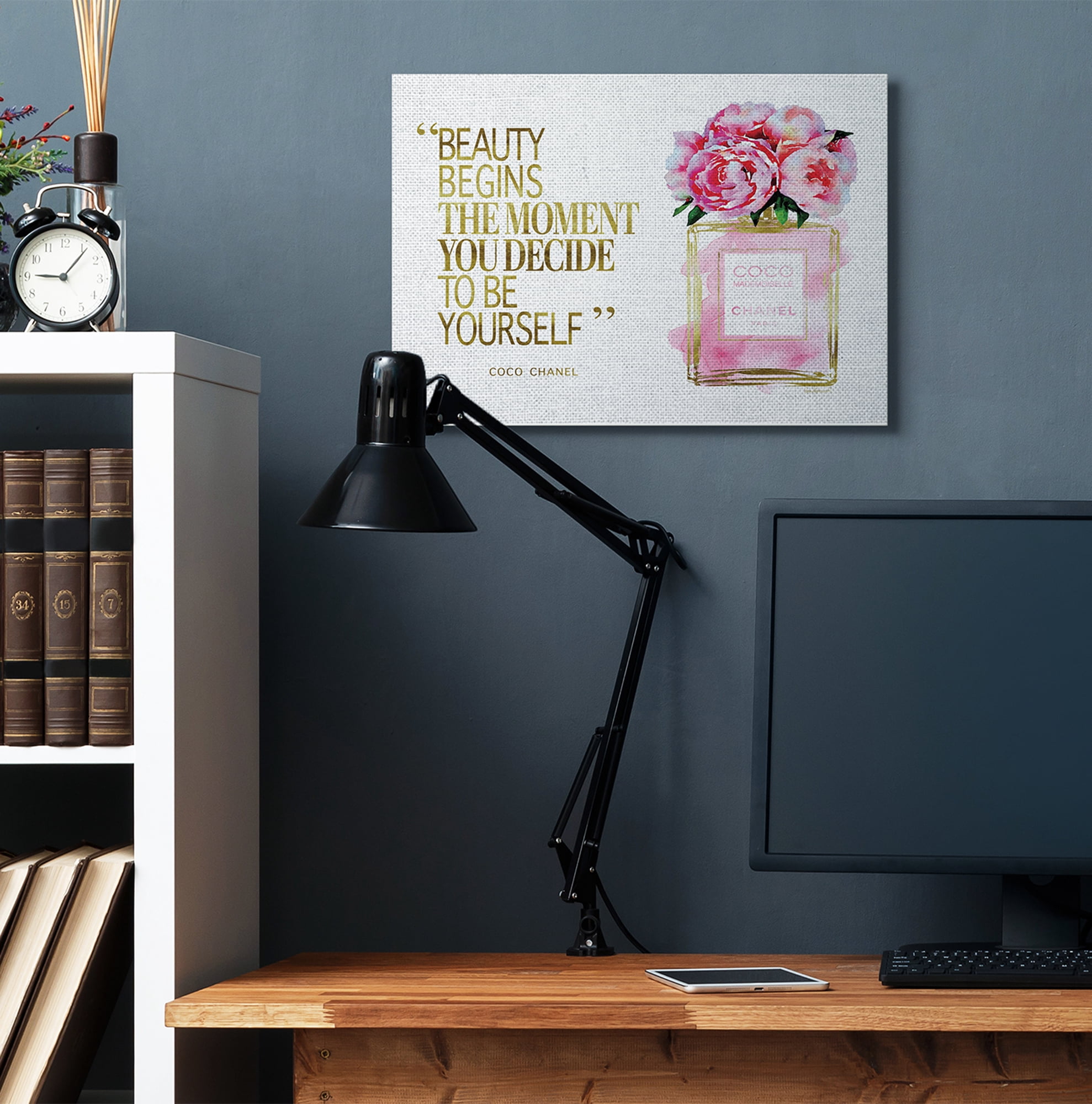 Stupell Industries Fashion Designer Perfume Gold Pink Watercolor Inspirational Word Canvas Wall Art by Amanda Greenwood