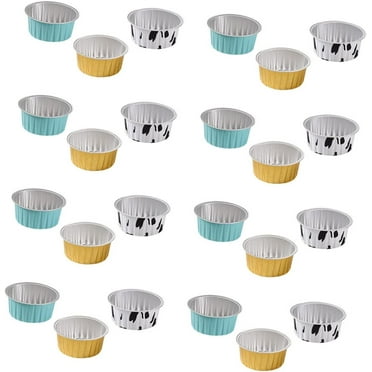 30pcs Cake Cups Mini Baking Cups Mini Cakes Cake Plates Disposable Foil Cupcake Liners Tin Foil Desert Cups Mini Cupcake Liners DIY Baking Cup Cupcake Baking Holders Tin Foil Cups