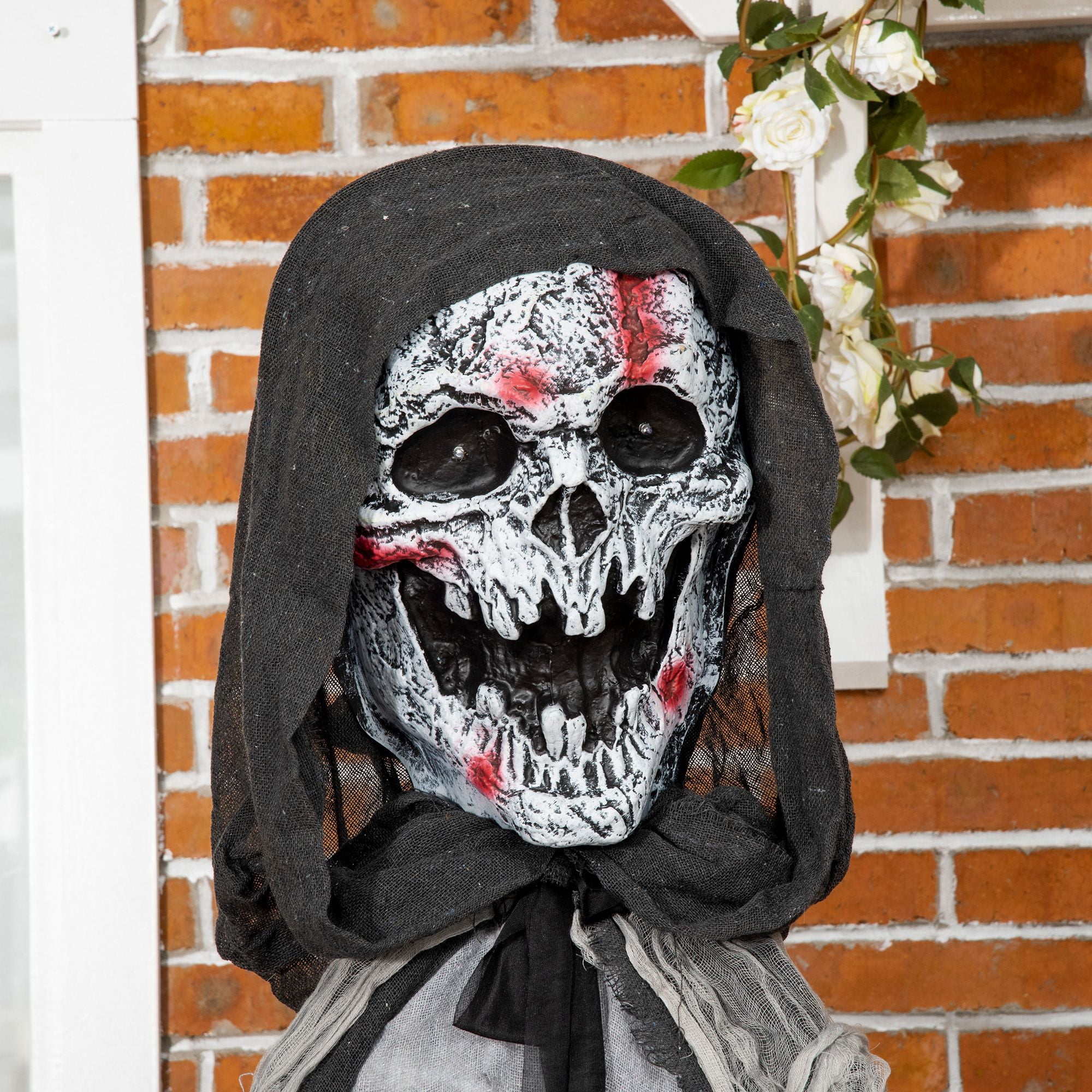 74 Inch Animated Skeleton Witch Halloween Decoration with Sound and Motion