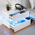 thumbnail image 6 of LED 2-Drawer Nightstand, Bedside Table with RGB LED Backlights, Bedroom Home Furniture, 6 of 9