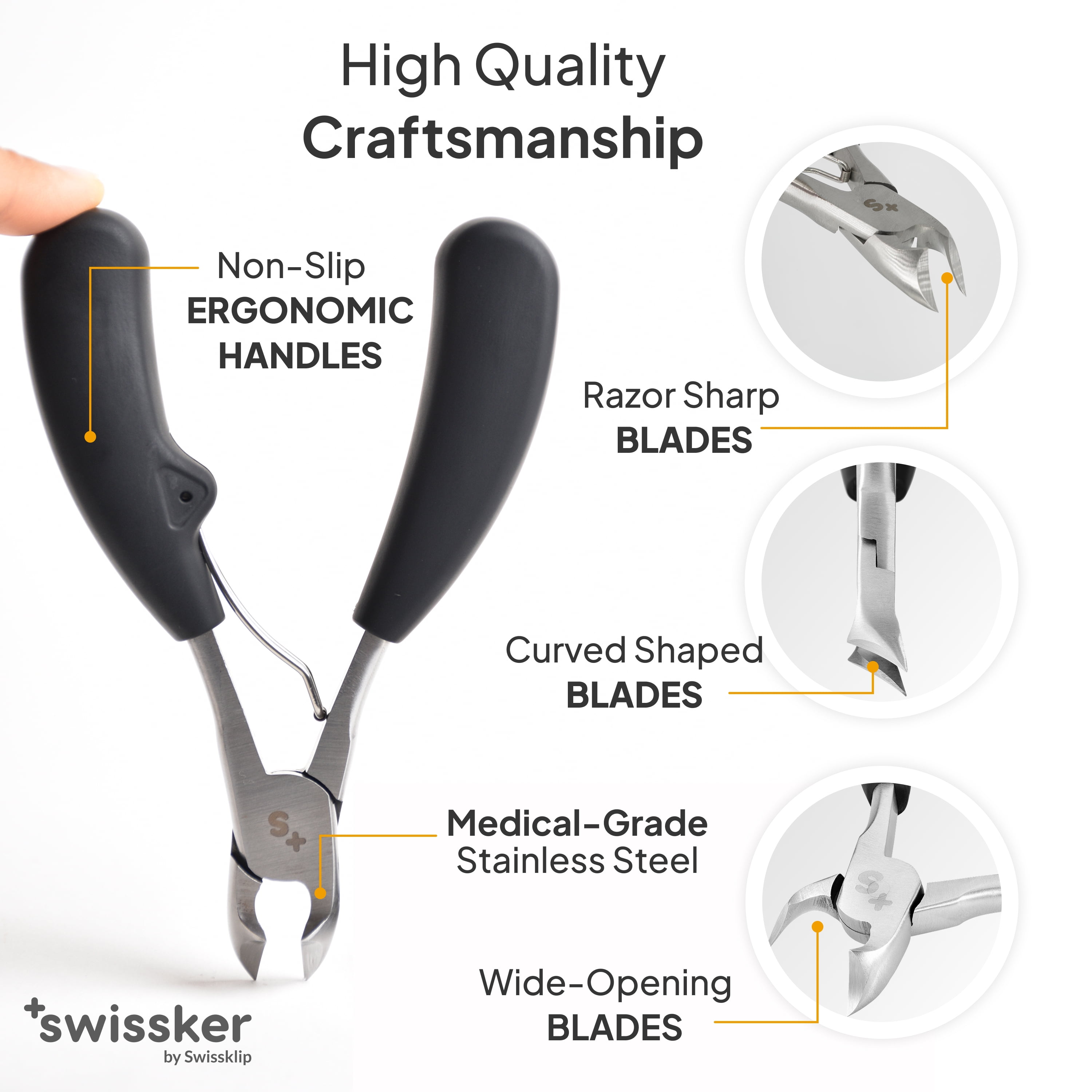 Swissklip Toenail Clippers I Heavy Duty Toe Nail Clippers I Toenail Clippers for Thick Nails I Big Toe Nail Clippers for Thick Toenails I Toenail Scissors I Heavy Duty Nail Clippers for Thick Nail