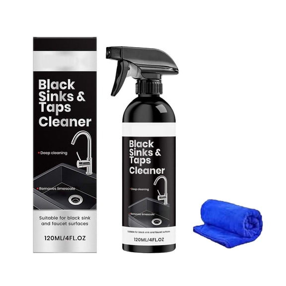 120Ml Hard Water Stain Remover For Black Sink Kitchen Bathroom Faucet Cleaner Polish Soap Scum Removal With Towel Kit