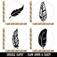 thumbnail image 2 of Feathers Artsy Bird Hand Drawn Rubber Stamp Set for Scrapbooking Crafting Stamping - Large 1-1/4 Inch, 2 of 7