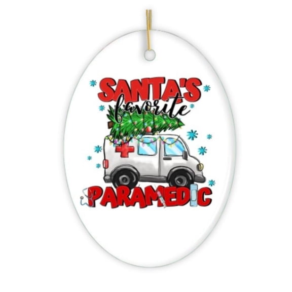 Santaβs Favorite Paramedic Christmas Ornament, EMT Appreciation Gift