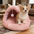 thumbnail image 7 of Warm Calming Cat Bed for Winter, Fluffy Semi-Enclosed Plush Cave with Removable Washable Cushion for Small Cats, Kittens & Small Dogs, 7 of 7