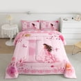 thumbnail image 2 of Castle Fairy Initial D 3-Piece Full Size Comforter Sets,Monogrammed Letter Bedding Comforter Set,Rose Butterfly Lightweight Bedding Sets,Luxury Dreamy Princess Bedroom Decor,Reversible, 2 of 8