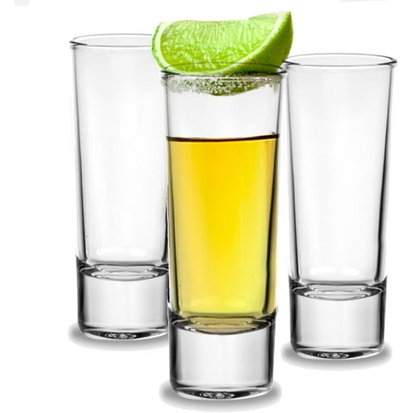Juego de 3 Vasos Tequileros Modelo Islande Caballitos, Vidrio Frances Transparente, Capacidad 66.5ml