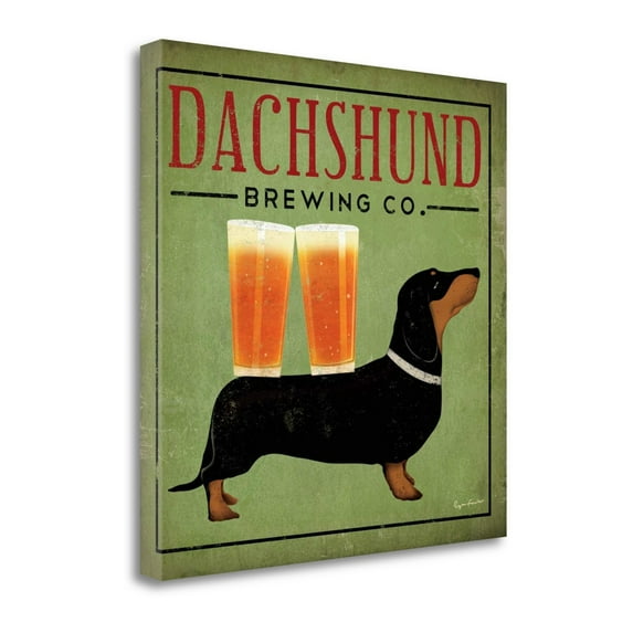 "Dachshund Brewing Co." By Ryan Fowler, Fine Art Giclee Print on Gallery Wrap Canvas, Ready to Hang