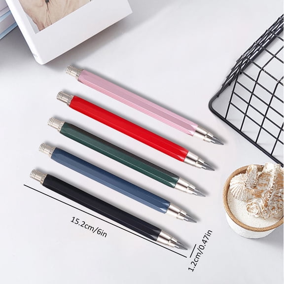 Clearance Under $1.49! 1PC 5.6mm Clutch Mechanical Pencil, Heavy-Duty Holder with Built-in Sharpener, Metal, for Sketching & Drafting, Black, One Size