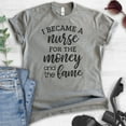 thumbnail image 2 of I Became A Nurse For The Money And The Fame Shirt, Unisex Women's Men's Shirt, Nursing Shirt, Nurse Shirt, Dark Heather Gray, 4X-Large, 2 of 6