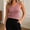 Beige, variant on Women's Round Neck Rose Floral Fleece Vest Thermal Sleeveless Layering Top Allover Rose Print Cozy Slim Fit for Autumn Winter Loungewear, Pajama Shirts for Women Gray L