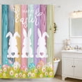 thumbnail image 6 of Eespoir No-Drill Easter Bath Curtain, Linen Fabric Shower Curtain For Holiday, Bathroom Decoration With Hook System, Spring Theme, Rental Friendly, Easy Change(D), 6 of 6