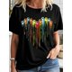 thumbnail image 1 of Printed Round Neck Short Sleeve T-Shirt Suitable For Valentine's Day Casual Wear Graphic Tees Women Tops Tee For Adult, Men, Women, Teen, Teenager, Adolescent, Youth, 1 of 5