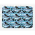 thumbnail image 1 of Narwhal Bath Mat, Arctic Giant Sea Mammals Orca White Whale Narwhal Sketch Ocean Fauna, Plush Bathroom Decor Mat with Non Slip Backing, 29.5" X 17.5", Blue Dark Coral Black, by Ambesonne, 1 of 2