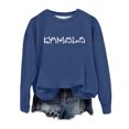 thumbnail image 1 of VBARHMQRT Chandail à Capuche Bleu Marine pour Femmes, Col Rond Décontracté, Imprimé, Chic, Usage Quotidien, Confort et Style, 1 of 3