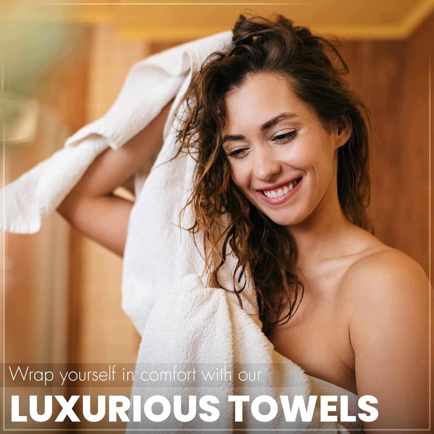 6-pack bath towel set of 2, 100% cotton, larger and lighter, dries faster, super soft and absorbent, perfect for the bathroom (multi-color