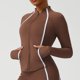 thumbnail image 4 of Ailaofu Running Jacket for Women Workout Jackets Zip Up Slim Fit Athletic Yoga Cropped Tops, 4 of 6