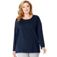 thumbnail image 1 of Just My Size T-Shirt à Manches Longues Col Rond pour Femmes, 1X, Marine, 1 of 2