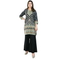 thumbnail image 1 of Stylish Cotton Lawn Kurtis for Women - Indian Pakistani Long Tops in B&W Prints for Casual Summer Wear, M - 3XL, 1 of 6