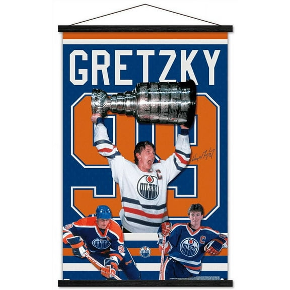 Wayne Gretzky - Jersey Wall Poster with Wooden Magnetic Frame, 22.375" x 34"